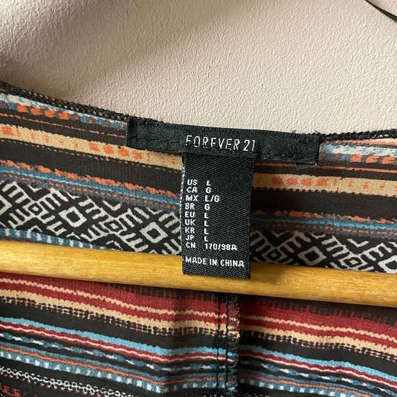 Forever 21 Colorful Tribal Print 1/2 Sleeve Kimono Size L GUC - Picture 5 of 8